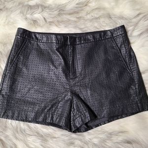 Black Faux  leather Shorts